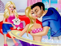 Barbie si Ken saruturi la spa