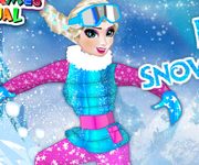 Elsa pe snowboard