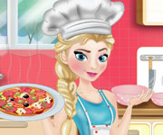 Elsa prepara pizza