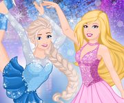 Elsa si Barbie la patinaj