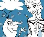 Elsa si Olaf de colorat