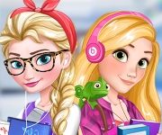 Elsa si Rapunzel colege la liceu