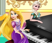 Elsa si Rapunzel concurs la pian
