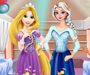 Elsa si Rapunzel la petrecere