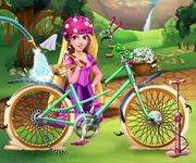 Rapunzel repara bicicleta