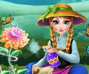 Anna planteaza floarea